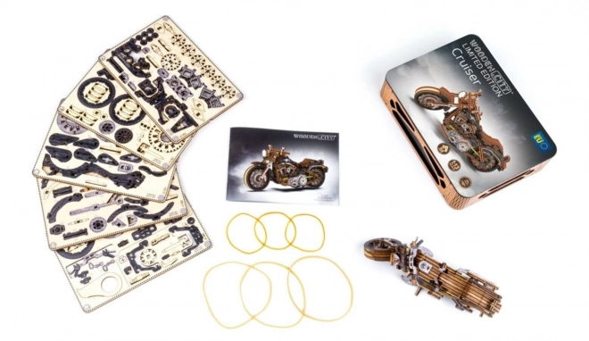 WOODEN CITY 3D puslespil Motorcykel Cruiser Begrænset udgave 168 dele