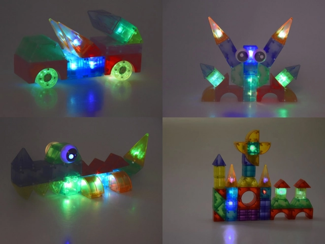 3D magnetiske blokke Lysende magnetiske blokke 64 stk ZA5240