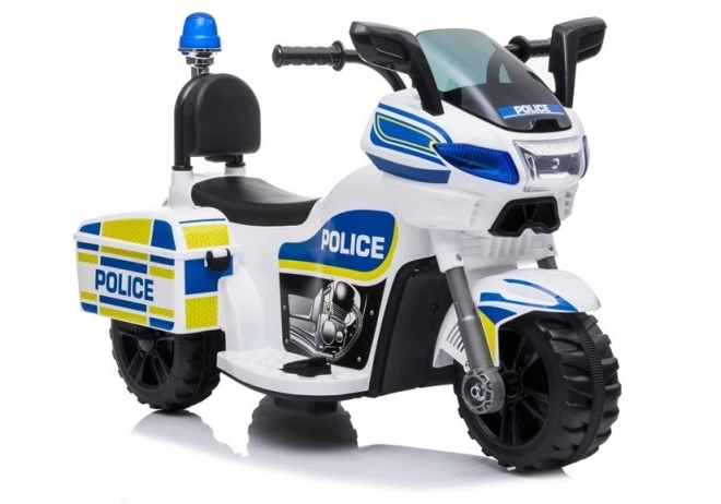Elektrisk politimotorcykel til børn på batteri, hvid