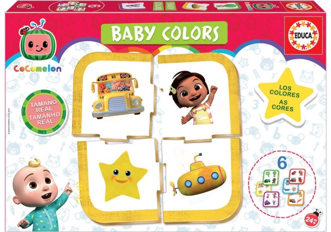 EDUCA Baby puslespil CoComelon: Lær farver 6x4 brikker