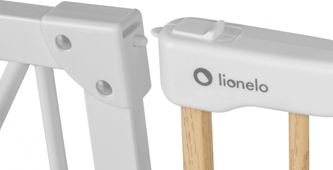 Sikkerhedsgitter Lionelo Truus Slim – hvid og naturligt træ