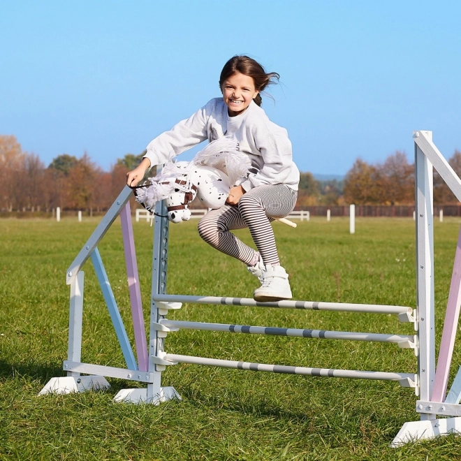 Stokhest fra HOPPIHORSE Sport Edition kollektionen i farven hvid leopard