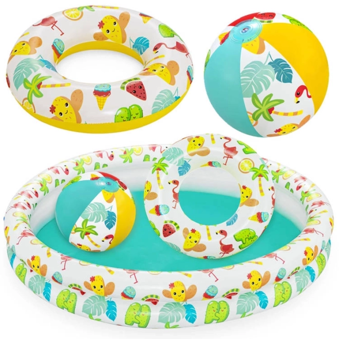 Bestway sæt swimmingpool bold ring soppebassin 122cm
