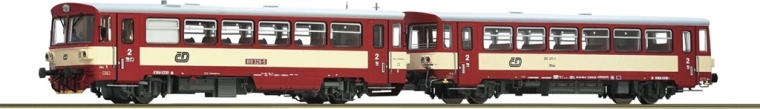 Roco dieseldrevet motorvogn 810 ČD med tilkoblingsvogn Btax, H0