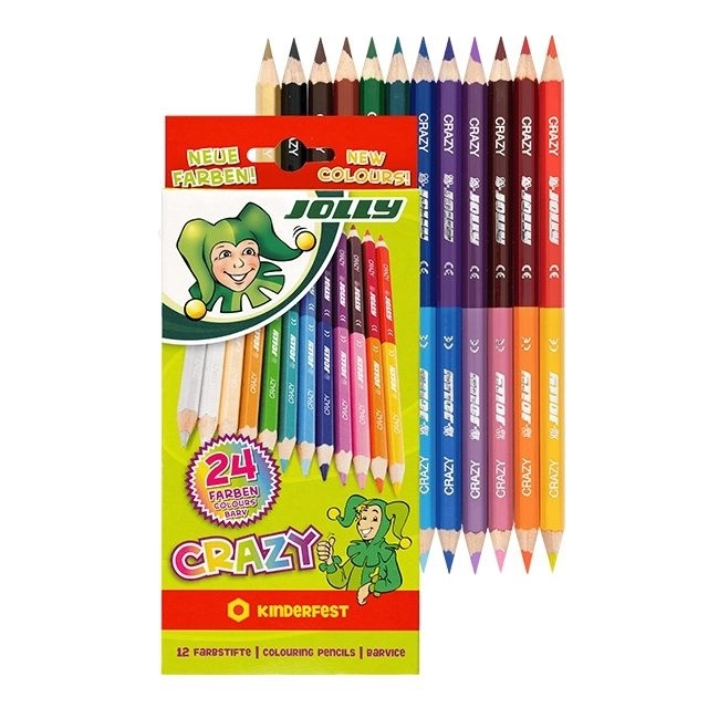 Dobbeltendede farveblyanter Crazy 12 farver