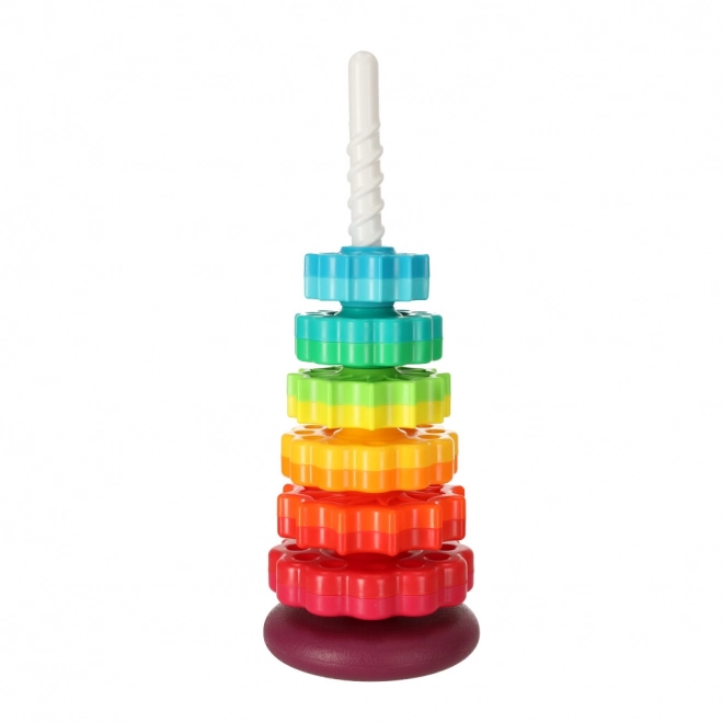 Regnbuetårn med tandhjul og spiral