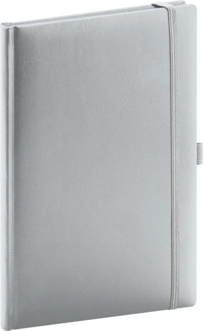 Notesbog NOTIQUE Balacron, linjeret, sølvfarvet 15 × 21 cm