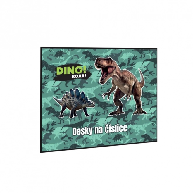 Uddannelsesplader til tal for børn med Dino-motiv