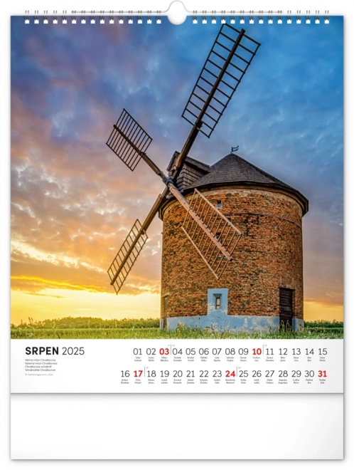 NOTIQUE Vægkalender Rejser gennem det tjekkiske landskab 2025, 30 x 34 cm