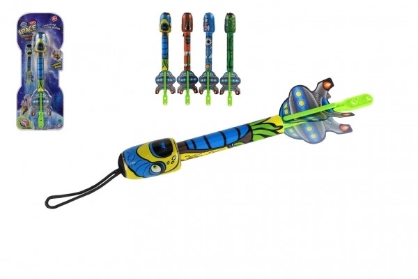 Skydepil med lyd plast 25 cm 4 farver på kort 13x31,5x4cm