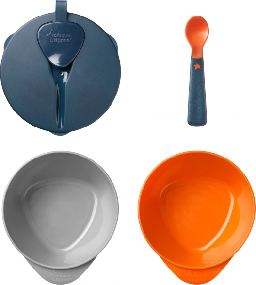 Skåle til nem opsamling med låg og ske Tommee Tippee Explora, 2 stk.