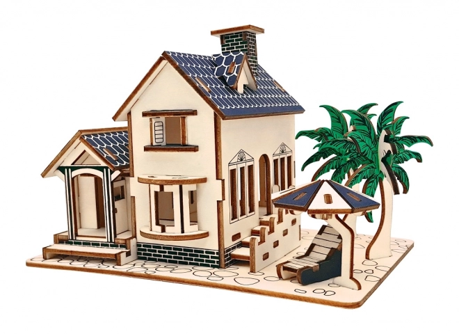 Woodcraft Træ 3D-puslespil Strandhus
