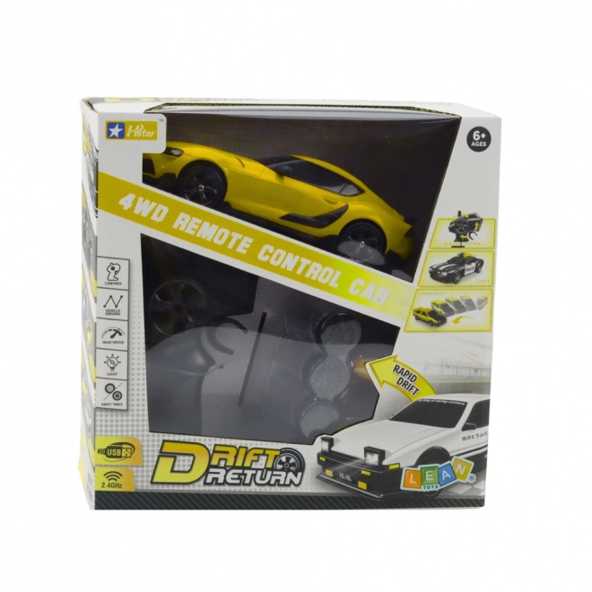 Gul fjernstyret driftbil 4WD