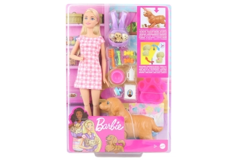 Mattel dukke Barbie og nyfødte hvalpe