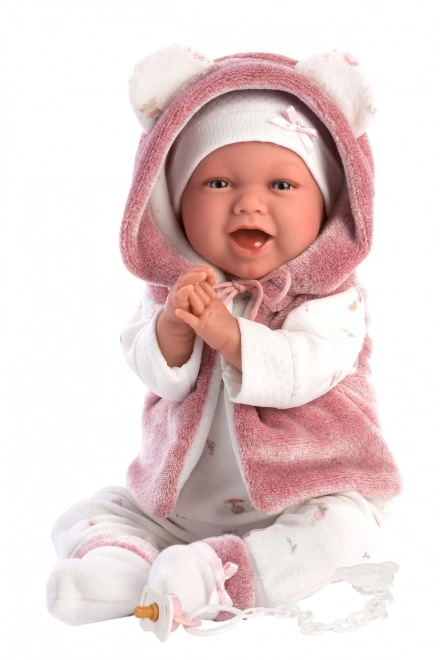 Llorens 74070 NYFØDT - realistisk dukke baby med lyde og blødt stofkrop - 42 cm