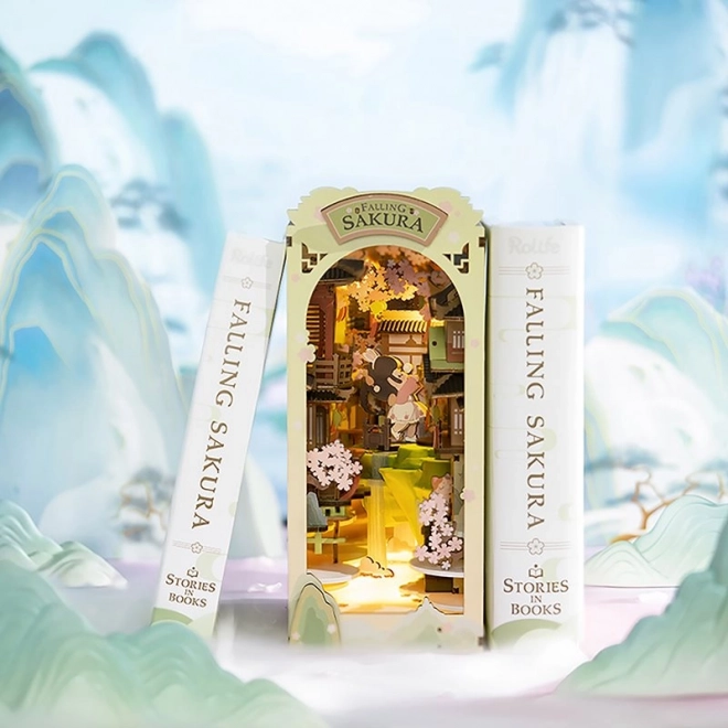 RoboTime 3D Puzzle Bogstøtte "Falling Sakura" (træ)