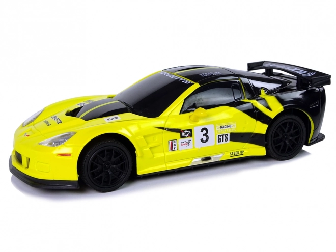 Sportsbil R/C 1:24 Corvette gul C6.R 2.4 G lys