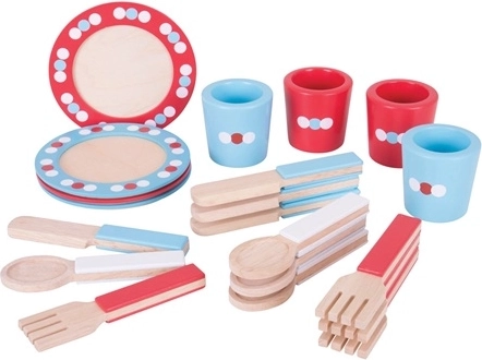 Bigjigs Toys Træspisesæt med prikker
