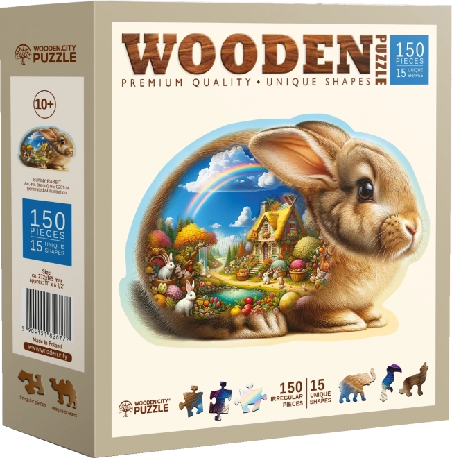 Træpuslespil Kanin fra Wooden City
