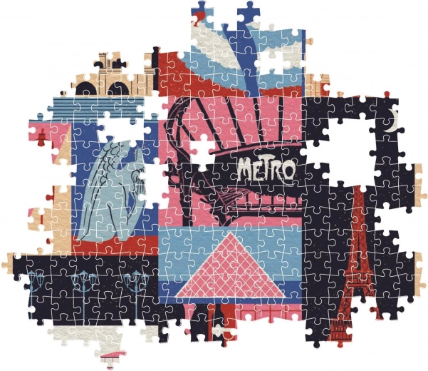 Stilfuld parisisk collage med detaljeret tryk