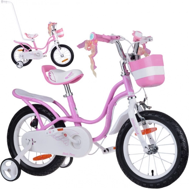 Børnecykel 14" Little Swan med kurv og støttehjul ROYALBABY – Little