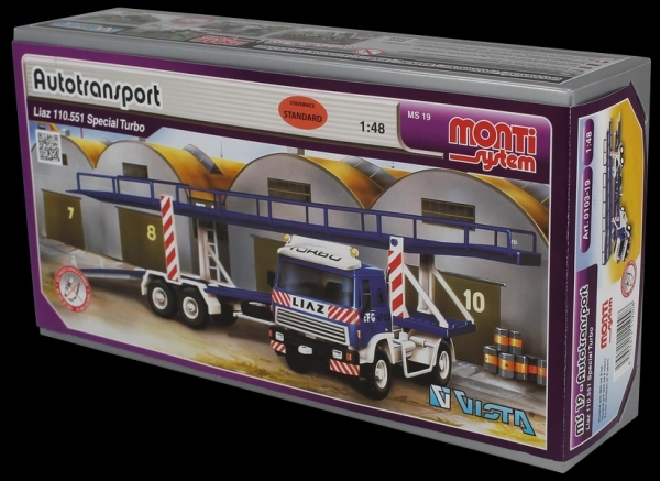 Byggesæt Monti System MS 19 Autotransport Liaz 1:48 i æske 31,5x16,5x7,5cm