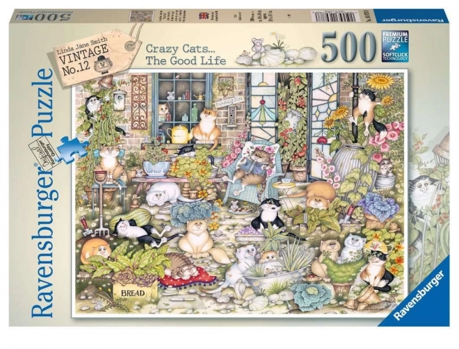 Ravensburger puslespil Skøre katte: Katteliv 500 brikker