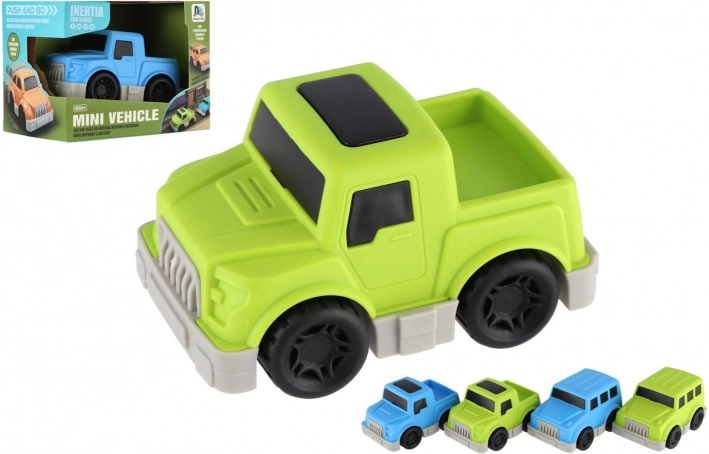 Mini plastbil med friktionsmotor 9 cm – 4 typer