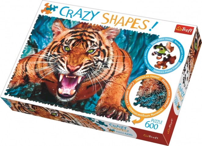 TREFL Crazy Shapes puslespil tigerangreb 600 brikker