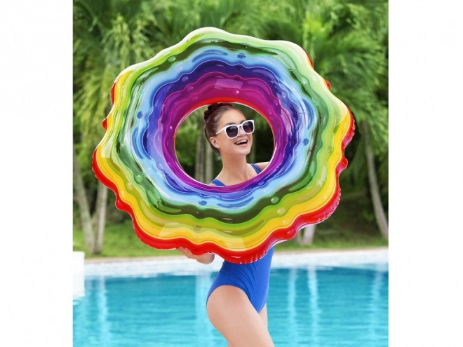 Bestway Oppustelig ring regnbue gelé 115 cm