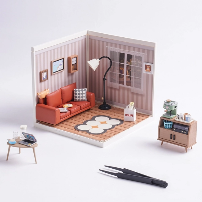 RoboTime miniatur dukkehus hyggelig dagligstue