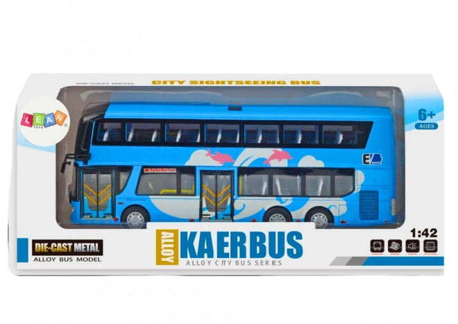 Blå dobbeltdækkerudflugtsbus 1:42