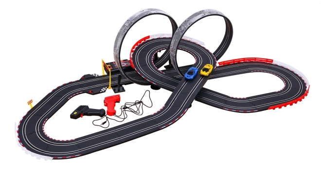 Børne racerbanesæt med loops og belysning