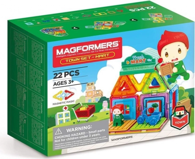 Magnetisk byggesæt Magformers Byen Markedsplads 22 dele