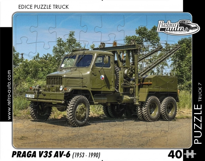 Retro puslespil lastbil Praga V3S AV-6 – 40 brikker