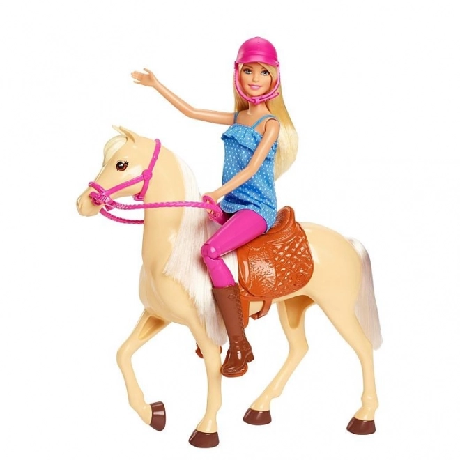 Barbie ridningssæt med hest