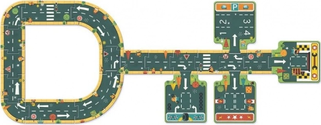 DJECO Gulvkonturpuslespil Veje 21 brikker
