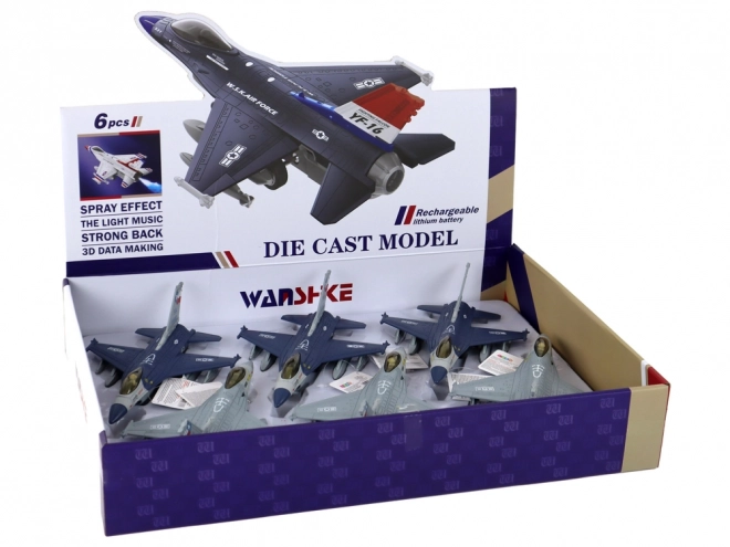 Model fly med friktionsdrev Marineblå eller grå farve