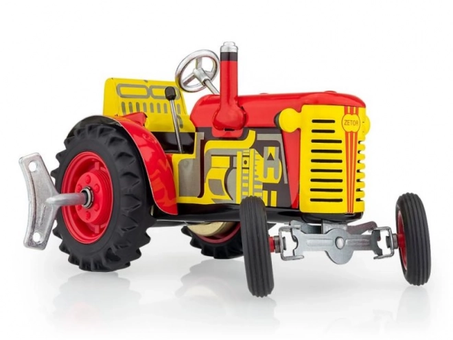 Traktor Zetor rød med nøgle metal 14cm 1:25 i æske Kovap
