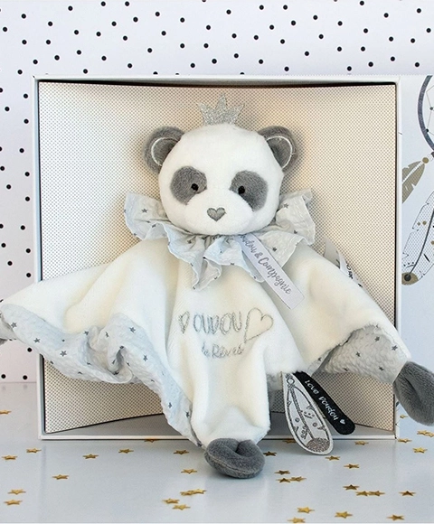 Gavesæt - plys krammetæppe panda