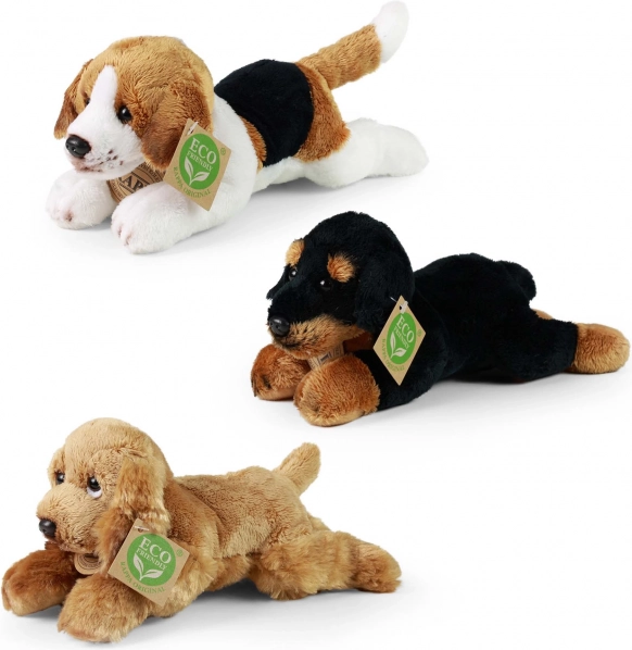 Plys hund liggende 18 cm miljøvenlig