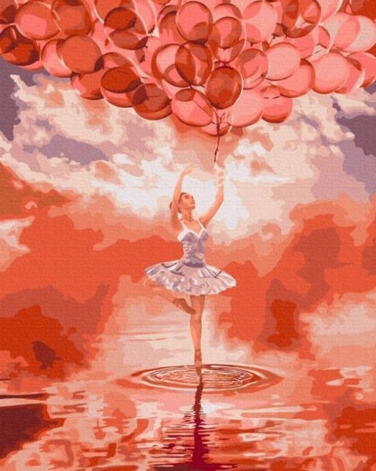 Maler efter tal - Ballerina ved solnedgang