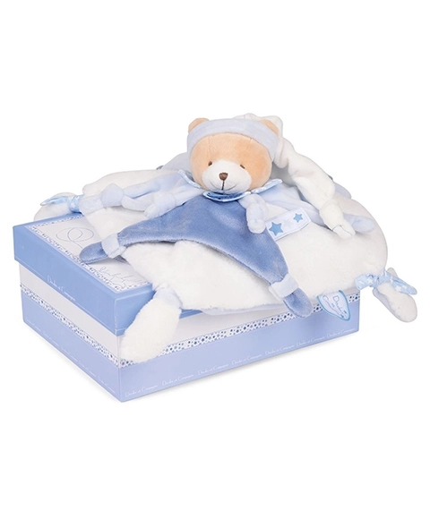 Doudou sæt plys bamse krammeklud med hue