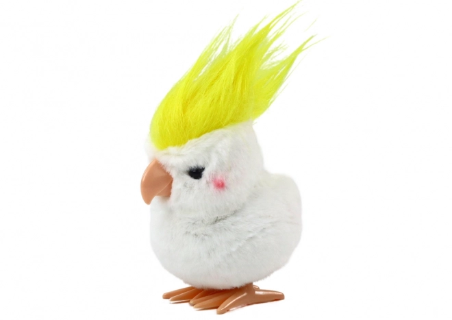 Skruelig plysdyr Jumping Parrot Ornament Hvid