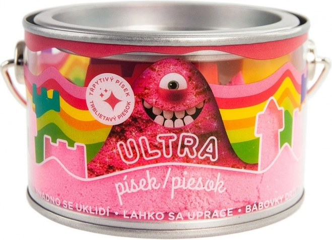 Ultrafint kinetisk sand med glimmer 200 g – lyserød