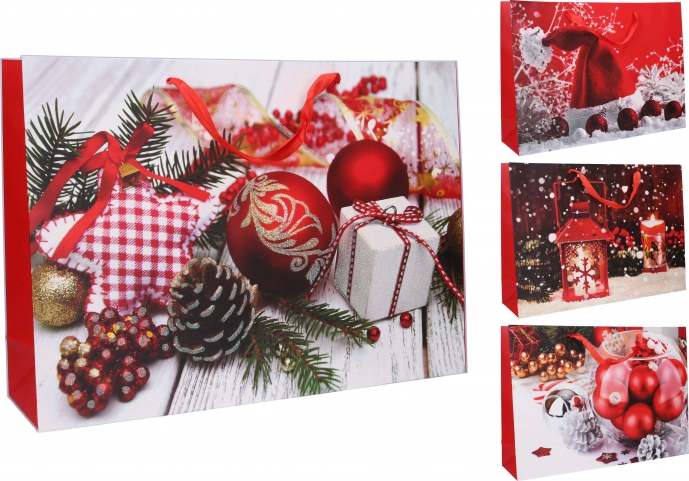 gavepapirpose L julemotiv 44 × 31 × 12 cm