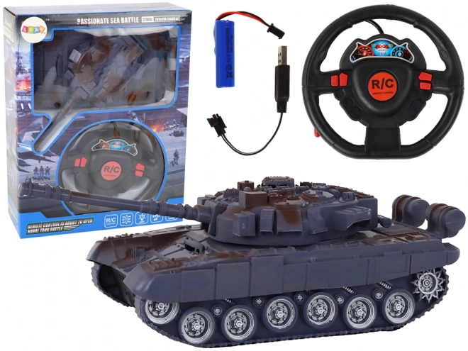 Fjernstyret tank med lys- og lydeffekter 1:18