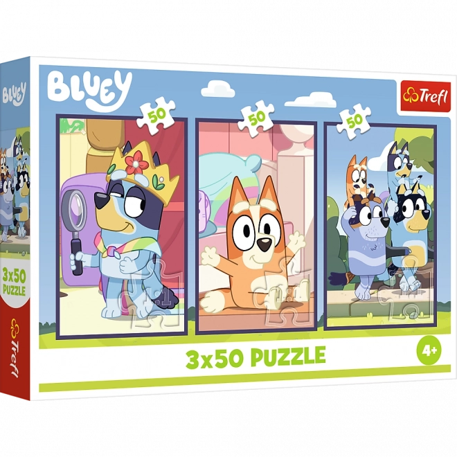 Puslespil 3x50 Familien Bluey