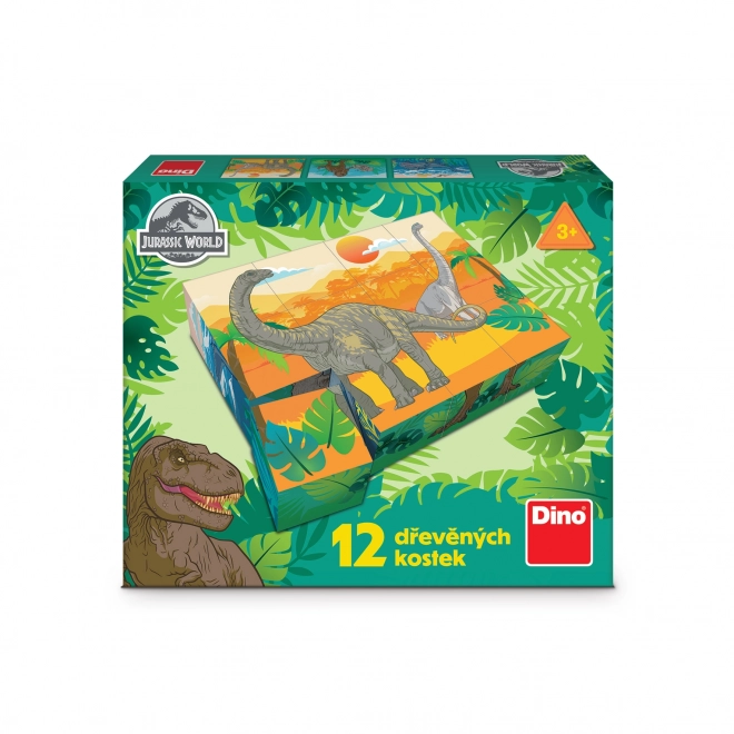 Kubus klodser Jurassic World træ 12 stk i æske 22x18x4cm