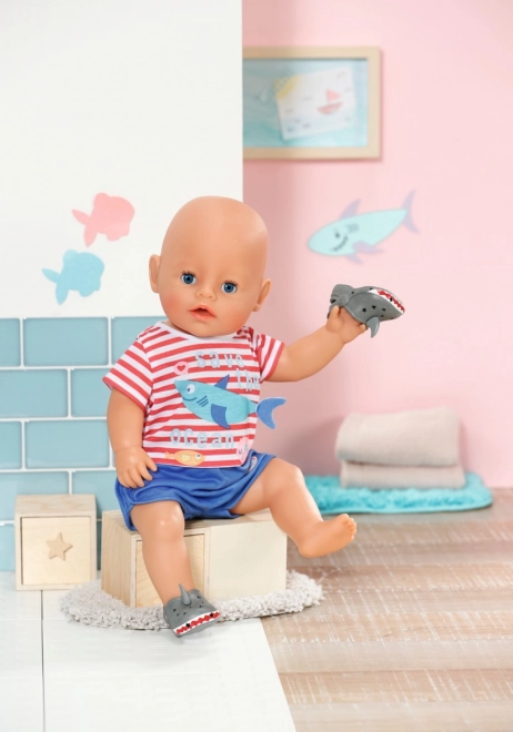 BABY born Pyjamasæt og hjemmesko, blå, 43 cm